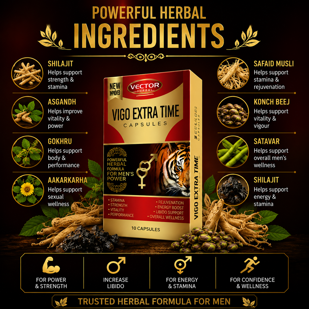 Vigo Extra Time Capsule | Male Sexual Wellness & Stamina Support Capsule