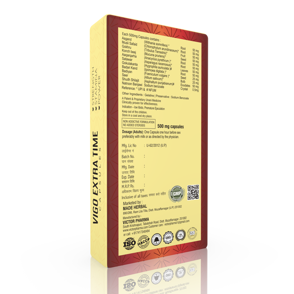 Vigo Extra Time Capsule | Male Sexual Wellness & Stamina Support Capsule